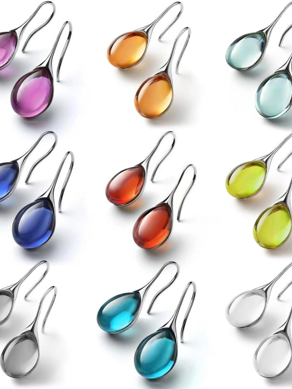 Teardrop Earrings for Women Trendy Sterling Silver Hypoallergenic Crystal Dangle